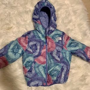 Girls North Face reversible coat XXS (5)